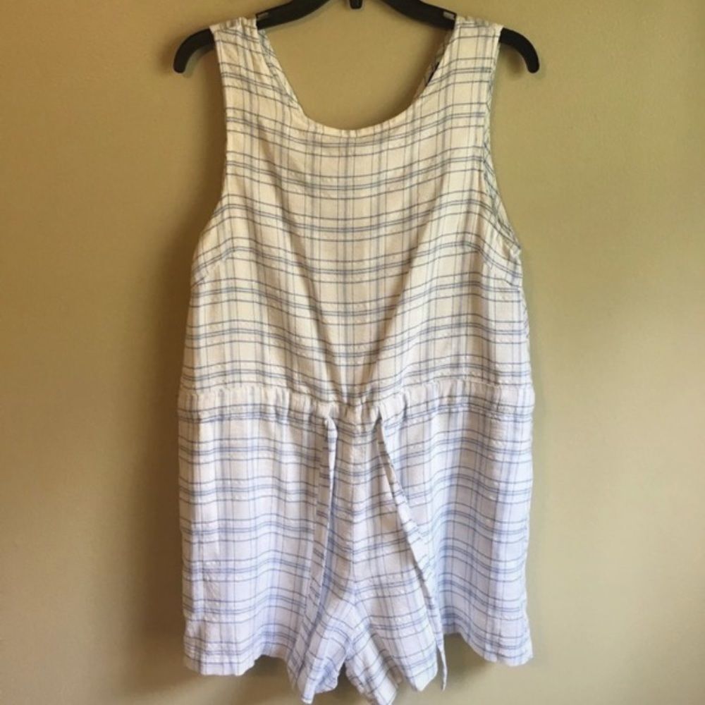 Minkpink medium blue and white romper